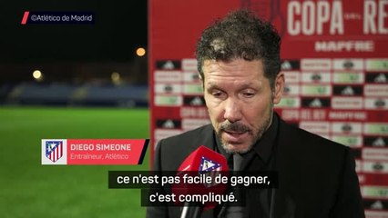 Atlético - Simeone : "Sur ce genre de terrain, ce n'est pas facile de gagner"