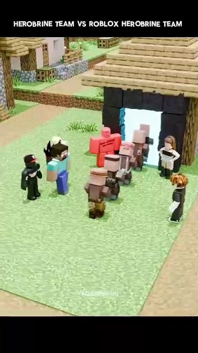 Minecraft Herobrine VS Roblox Herobrine Team 💀 _ Minecraft Animation