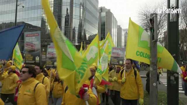 Bruxelles : les agriculteurs marchent contre l'accord UE-Mercosur