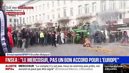 Colère agricole: Incidents en cours devant le Parlement européen à Bruxelles - L'accord avec le Mercosur "ne peut pas être signé" (Emmanuel Macron)