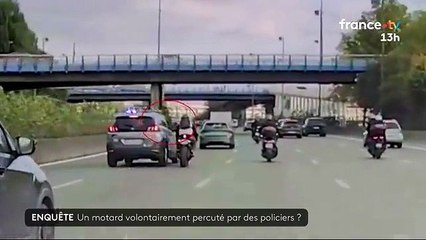 Un véhicule de police, gyrophare allumé, a percuté un motard à vive allure sur l’autoroute A4, dans le Val-de-Marne - VIDEO