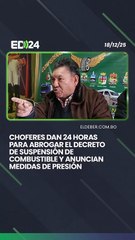 Choferes dan 24 horas para abrogar el decreto  de suspensión de combustible y anuncian medidas de presión