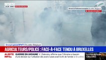 Colère agricole: la tension monte d'un cran devant le Parlement européen à Bruxelles