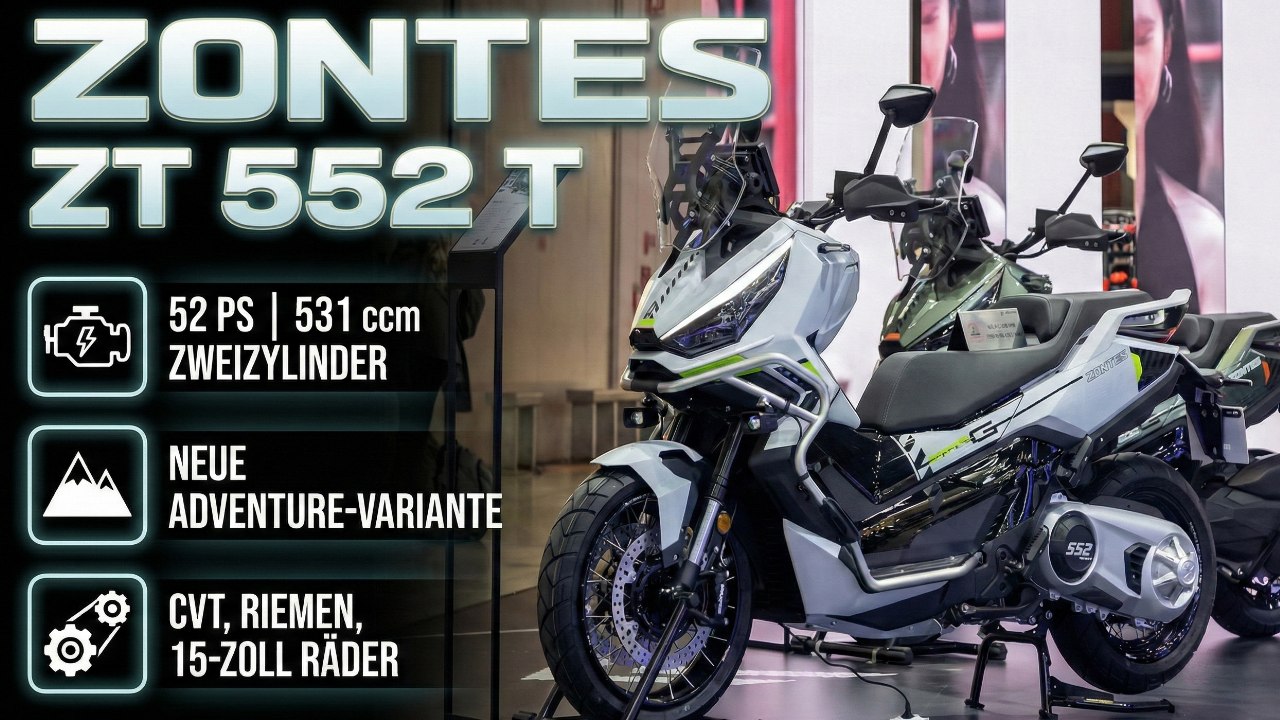 Zontes ZT 552 T Maxi-Scooter als neue Adventure-Variante