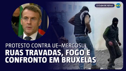 Protesto de agricultores contra acordo UE-Mercosul em Bruxelas