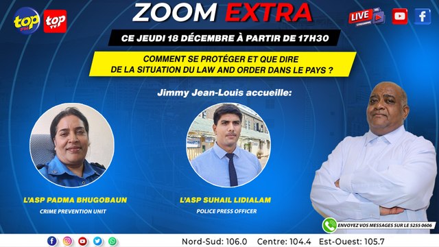 Zoom Extra: Jimmy Jean-Louis accueille Padma Bhugobaun et Suhail Lidialam