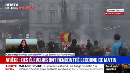 Dermatose nodulaire contagieuse: Sébastien Lecornu a rendu visite aux éleveurs de la ferme en Ariège