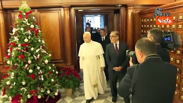 Papa Leone XIV a sorpresa in Senato per visitare la mostra della Bibbia di Borso d'Este