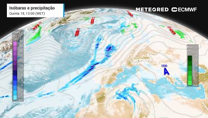 Portugal será afetado por mais que uma frente fria nos próximos dias, originando chuva em praticamente todo o país