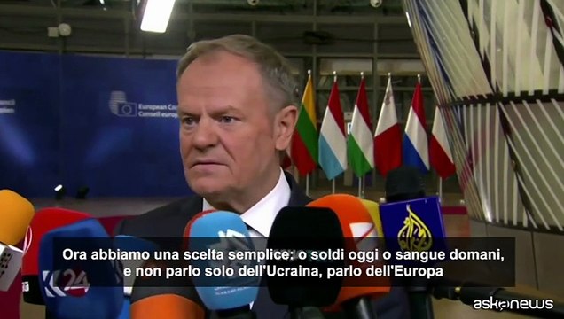 Ue, Tusk: Soldi oggi o sangue domani, non solo in Ucraina ma Europa