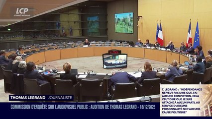 Face à la commission d'enquête, Thomas Legrand de France Inter ne nie pas les révélations d'Europe 1 sur son rendez-vous dans un bar avec son ancienne directrice Laurence Bloch