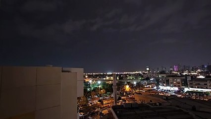 Grey clouds, lightning over Dubai