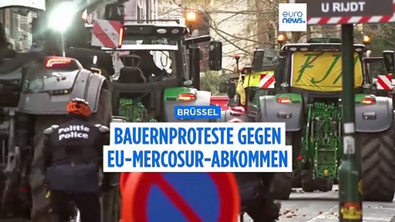Protest gegen Mercosur: Landwirte blockieren Straßen in Brüssel