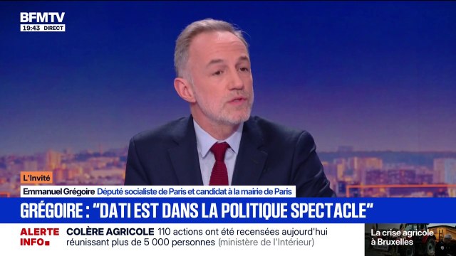 L'objectif c'est de réduire la place de la voiture , affirme Emmanuel Grégoire, candidat socialiste à la mairie de Paris