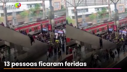Vídeo mostra passageiros caindo uns sobre os outros em escada rolante de estação em SP