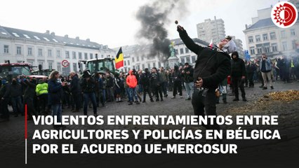 Violentos enfrentamientos entre agricultores y policías en Bélgica por el acuerdo UE-Mercosur