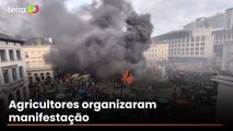 Protesto contra acordo UE-Mercosul tem gás lacrimogêneo e pneus queimados em Bruxelas