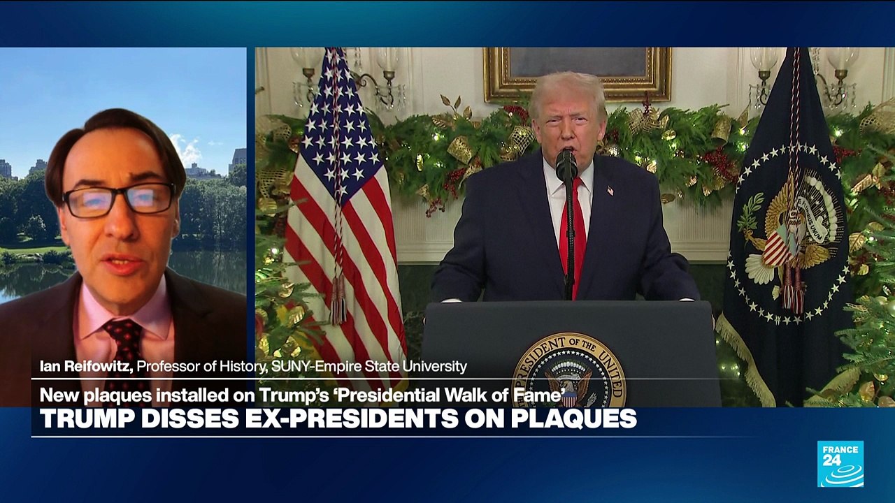 Donald Trump mocks former US presidents in White House plaques