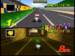 Mario Kart 64 (3-4 players Grand Prix) online multiplayer - n64