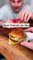 How to enjoy BURGER and FRIES with your best friend properly？😭❤️🍔🍟｜ CHEFKOUDY