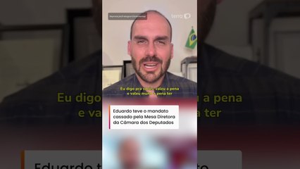 Eduardo Bolsonaro se pronuncia pela primeira vez após cassação: ‘Medalha de honra' #shorts