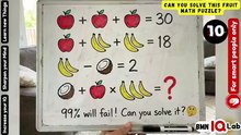 Can you solve this fruit math puzzle? 🍎🥥