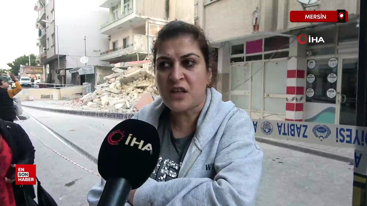 Mersin’de faciadan dönüldü: Yıkım sırasında bitişik binanın birinci katı çöktü