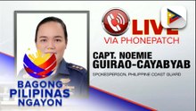 Panayam kay Spokesperson, Philippine Coast Guard Capt. Noemie Cayabyab ukol sa update sa nawawalang pasahero ng biyaheng Batangas-Caticlan at ang monitoring sa mga pantalan ngayong holiday season