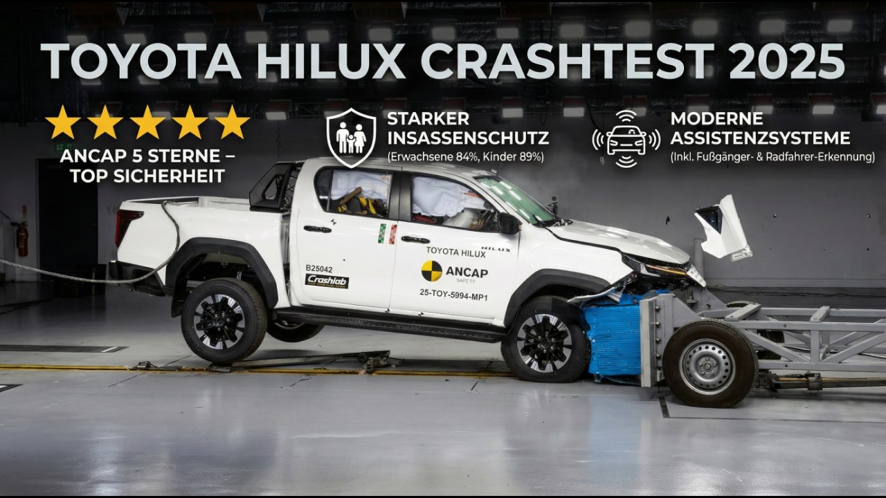 ANCAP Crashtest: Toyota Hilux 2025 überzeugt mit Assistenzsystemen