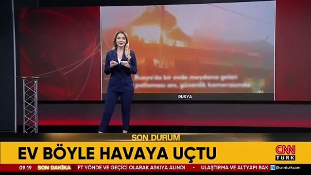 Saniyeler içinde yerle bir oldu: Rusya'da ev böyle havaya uçtu!