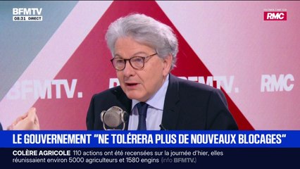 "La France entière est derrière ses agriculteurs, y compris dans leurs combats contre le Mercosur", assure Thierry Breton, ancien commissaire européen