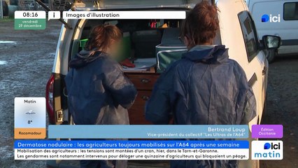 "On se prépare à passer les fêtes ici", assure Bertrand Loup, agriculteur représentant des Ultras de l'A64 à Carbonne
