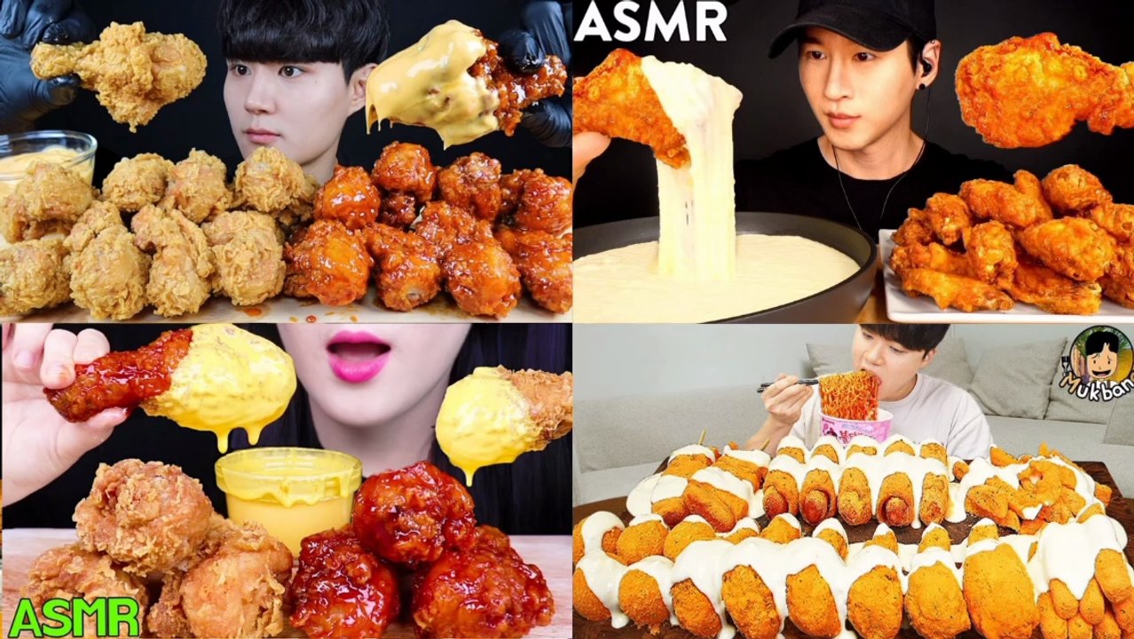 ASMR MUKBANG| CRISPY FRIED CHICKEN | ASMR EATING COMPILATION