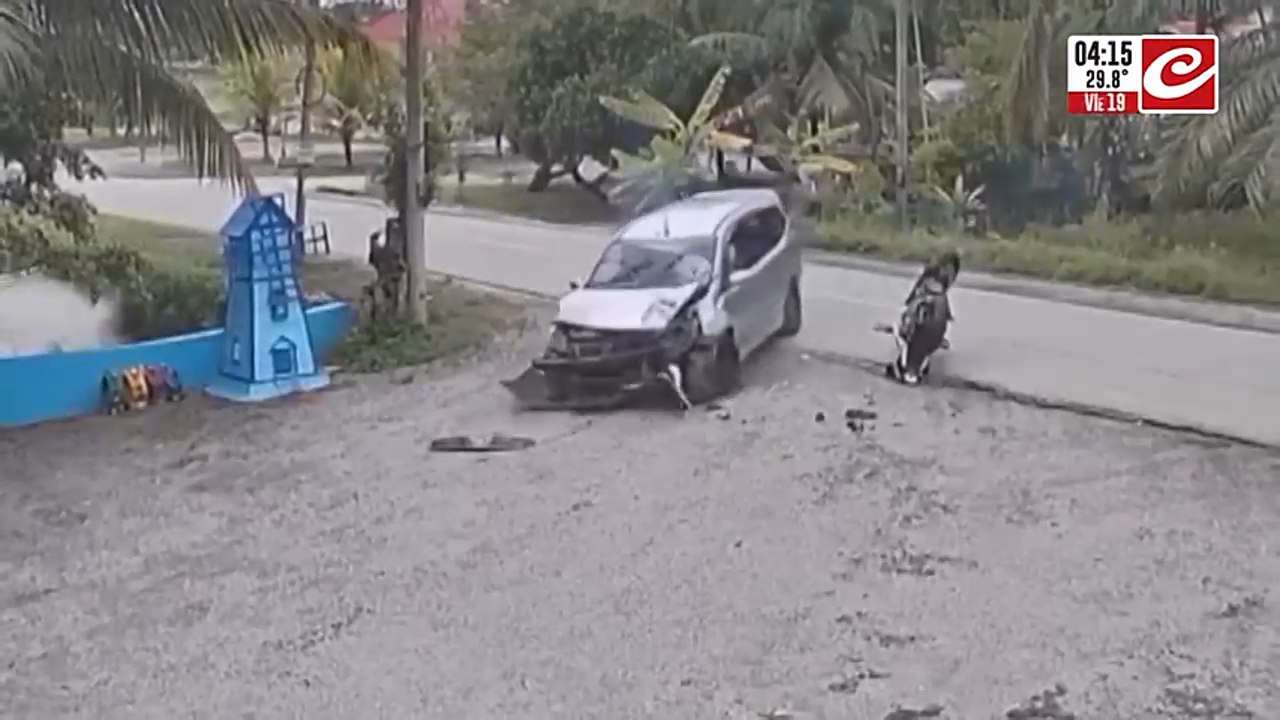 Maniobra temeraria y choque frontal: una moto impactó contra un auto