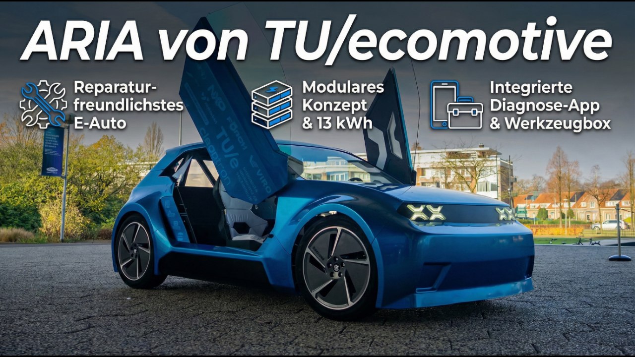 TU/ecomotive Aria: Elektroauto mit Werkzeugbox & Diagnose-App