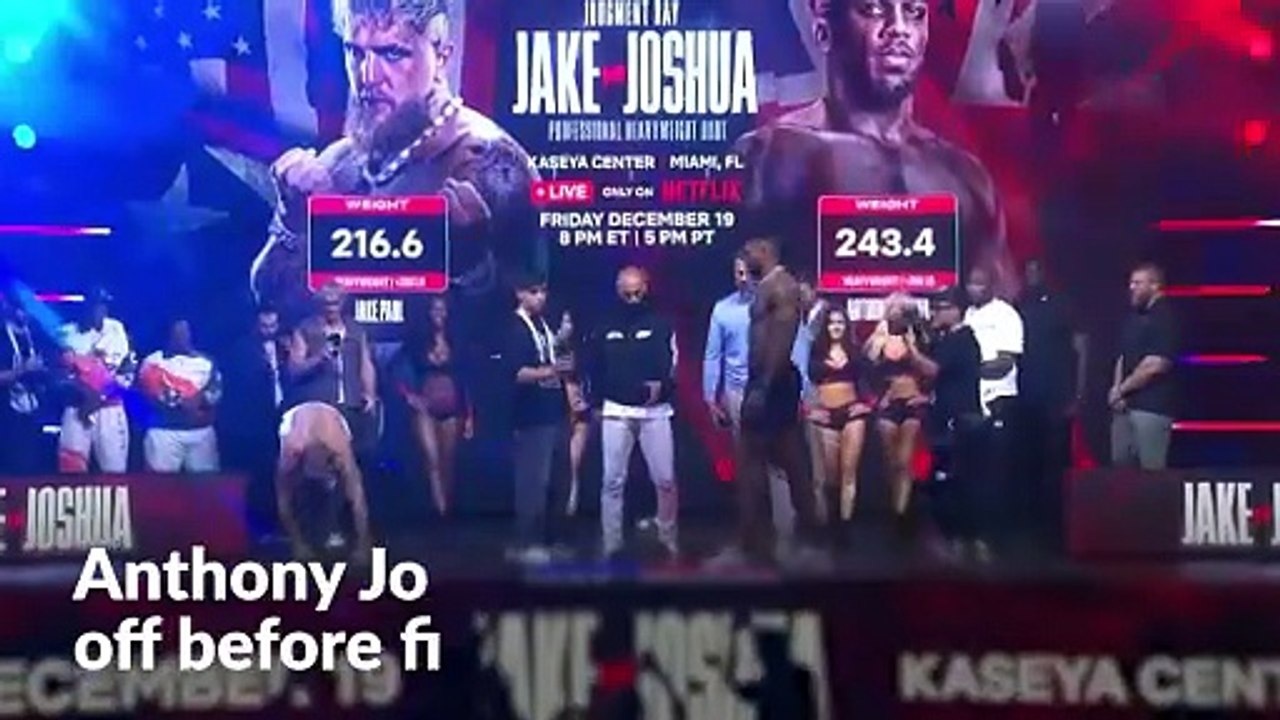 Anthony Joshua and Jake Paul weigh-in ahead of fight night