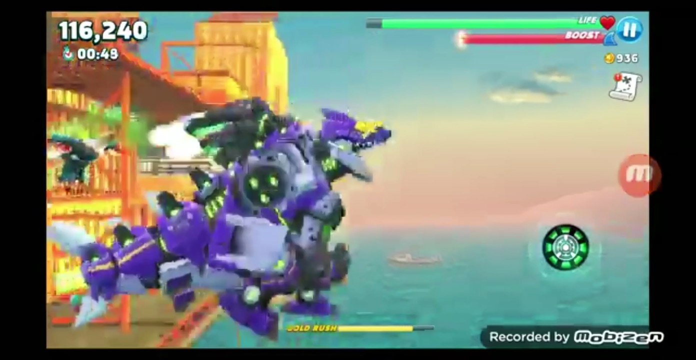 Mecha Sharkjira screams "ASS!"