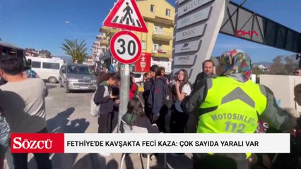 Fethiye'de kavşakta feci kaza: Çok sayıda yaralı var