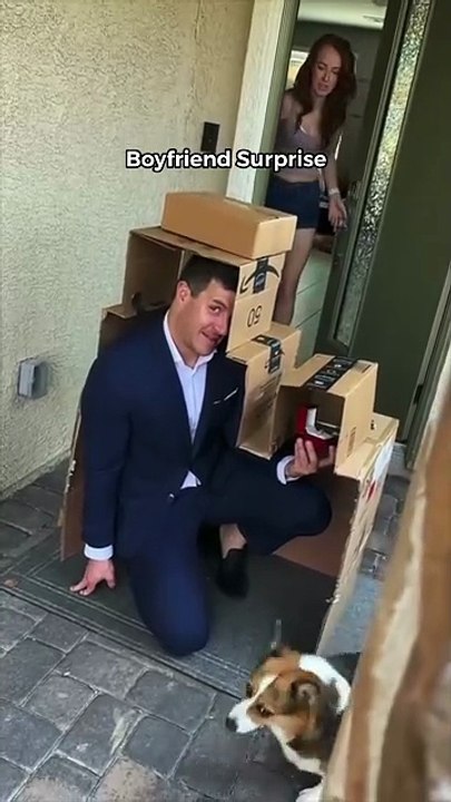 😂📦 When the Proposal Becomes a Cardboard Catastrophe!