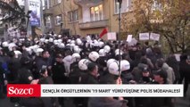 Ankara'da gençlik örgütlerinin '19 Mart' yürüyüşüne polis müdahalesi