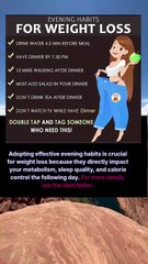 evening habits for weight loos