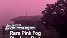 Rare Pink Fog Blankets Parts of UK