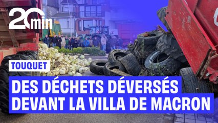 Des agriculteurs déversent des déchets devant la villa d’Emmanuel Macron au Touquet