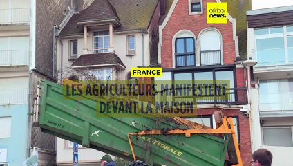 France : au Touquet, les agriculteurs manifestent devant la maison du président