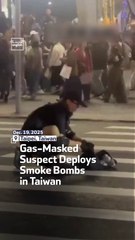 Gas-Masked Suspect Deploys Smoke Bombs in Taiwan