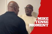 Mike Tyson reunites with Razor Ruddock in tense moment where ‘Iron Mike’ looks far from happy