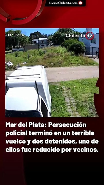 Mar del Plata: Persecución policial terminó en un terrible vuelco y dos detenidos, uno de ellos fue reducido por vecinos.