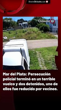 Mar del Plata: Persecución policial terminó en un terrible vuelco y dos detenidos, uno de ellos fue reducido por vecinos.