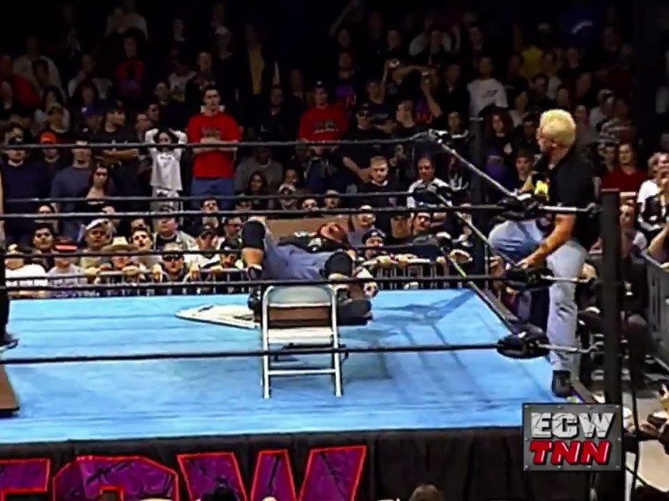 History of ECW - The Sandman goes through 4 Tables in one match ECW on TNN
