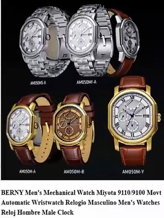 BERNY Reloj Mecánico Automático Hombre Miyota - Zafiro Resistente al Agua